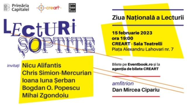 „Lecturi Șoptite”, un performance pro lectură, cu autori, de Ziua Națională a Lecturii